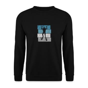 Taucher Geschenk Retro Taucher Tauchen - Unisex Pullover - Schwarz - Vorne - Alina (178cm) & Michal (187cm)