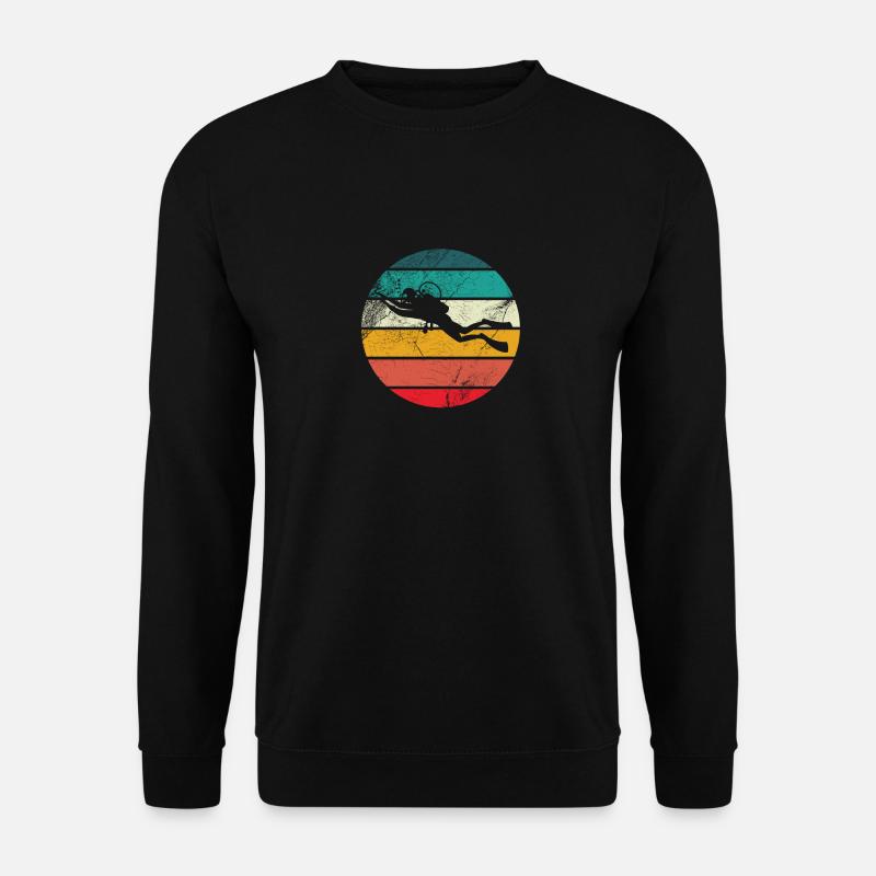 Taucher Geschenk Retro Taucher Tauchen - Unisex Pullover - Schwarz