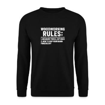 Woodworking Rules - Unisex Sweatshirt - black - Front - Alina (178cm) & Michal (187cm)
