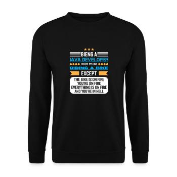 Java Developer - Sweat-shirt Unisexe - noir - Devant - Alina (178cm) & Michal (187cm)