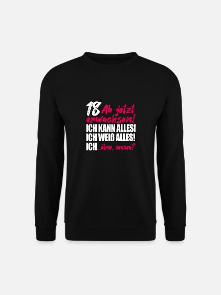 18. Geburtstag Mädchen Geschenk 18 Geburtstag Frau - Unisex Pullover - Schwarz