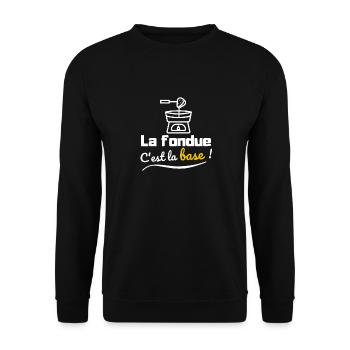 La fondue c'est la base - Sweat-shirt Unisexe - noir - Devant - Alina (178cm) & Michal (187cm)