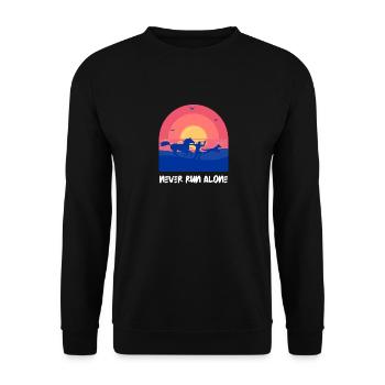 Pferd Hund Pony - Unisex Pullover - Schwarz - Vorne - Alina (178cm) & Michal (187cm)