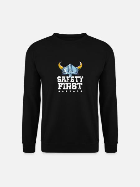 Schutzhelm Sicherheit Erstes schützendes Wikingergeschenk - Unisex Pullover - Schwarz