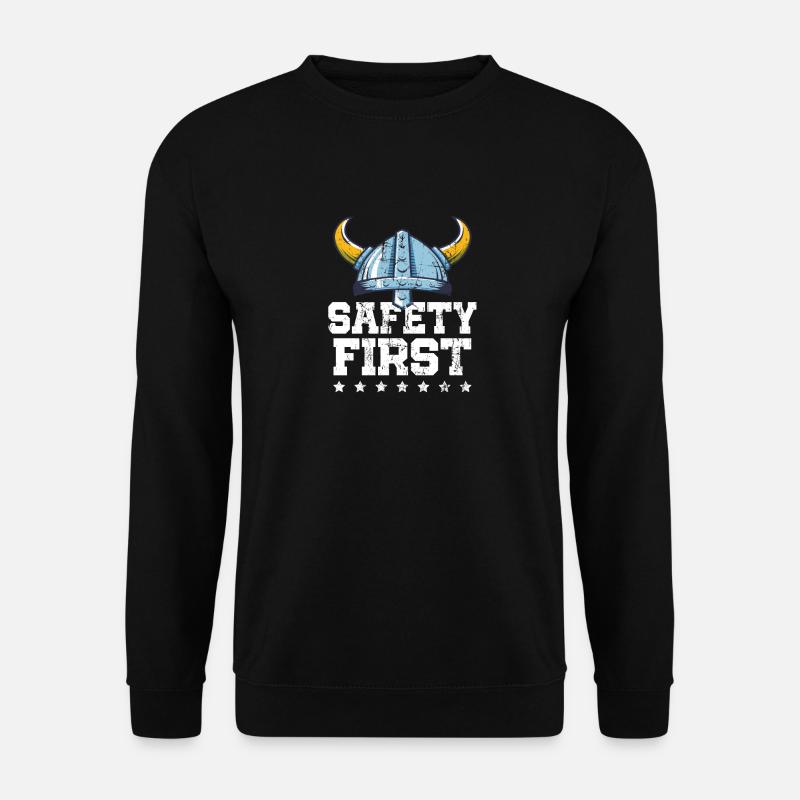 Schutzhelm Sicherheit Erstes schützendes Wikingergeschenk - Unisex Pullover - Schwarz