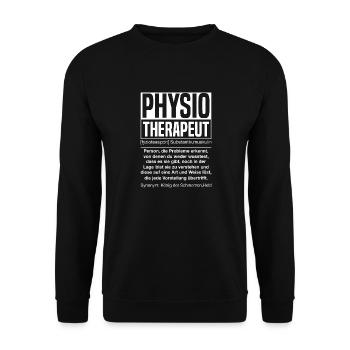 Physiotherapeut Superheld Definition Physio - Unisex Pullover - Schwarz - Vorne - Alina (178cm) & Michal (187cm)