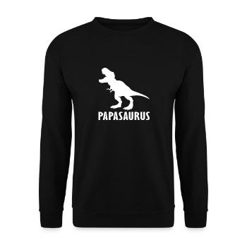 papasaurus papa dinosaur - Unisex Sweatshirt - black - Front - Alina (178cm) & Michal (187cm)