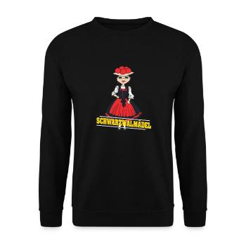 Schwarzwaldmädel Bollenhut Schwarzwald Mädel - Unisex Sweatshirt - black - Front - Alina (178cm) & Michal (187cm)