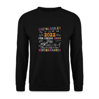 Kinder Erstklässler lange im Kindergarten 2022 - Unisex Pullover - Schwarz - Vorne - Alina (178cm) & Michal (187cm)