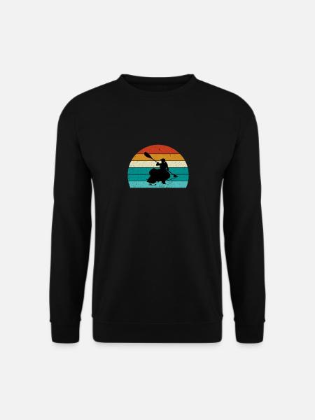 Whitewater Kayak Kayaking Retro Style Vintage Bunt - Unisex Pullover - Schwarz