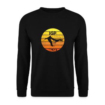 Retro IGP Vintage IGP Design - Unisex Pullover - Schwarz - Vorne - Alina (178cm) & Michal (187cm)