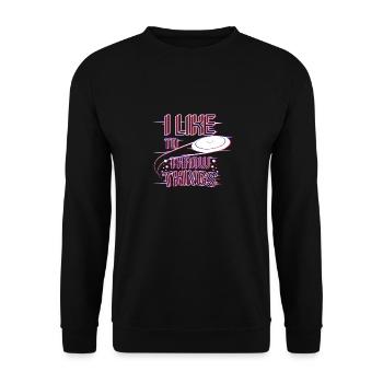 Frisbee throw things - Sweat-shirt Unisexe - noir - Devant - Alina (178cm) & Michal (187cm)