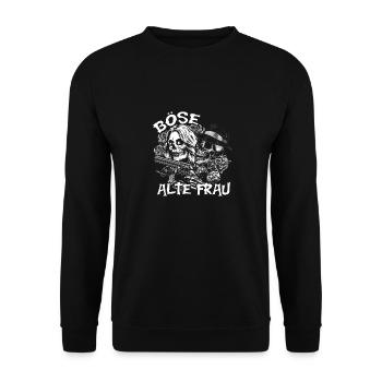 Böse Alte Frau - Unisex Pullover - Schwarz - Vorne - Alina (178cm) & Michal (187cm)