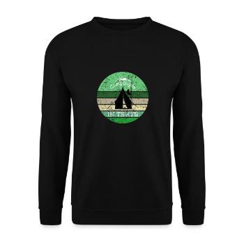 Camping Camping is in Tents - Unisex Sweatshirt - black - Front - Alina (178cm) & Michal (187cm)