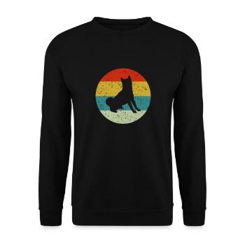 shiba inu vintage - Unisex Sweatshirt - black - Front - Alina (178cm) & Michal (187cm)