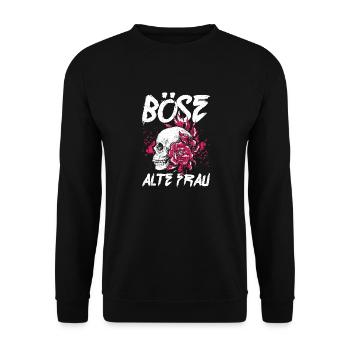 BÖSE ALTE FRAU - Unisex Pullover - Schwarz - Vorne - Alina (178cm) & Michal (187cm)
