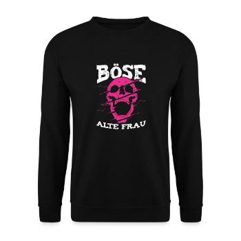Böse Alte Frau - Unisex Pullover - Schwarz - Vorne - Alina (178cm) & Michal (187cm)