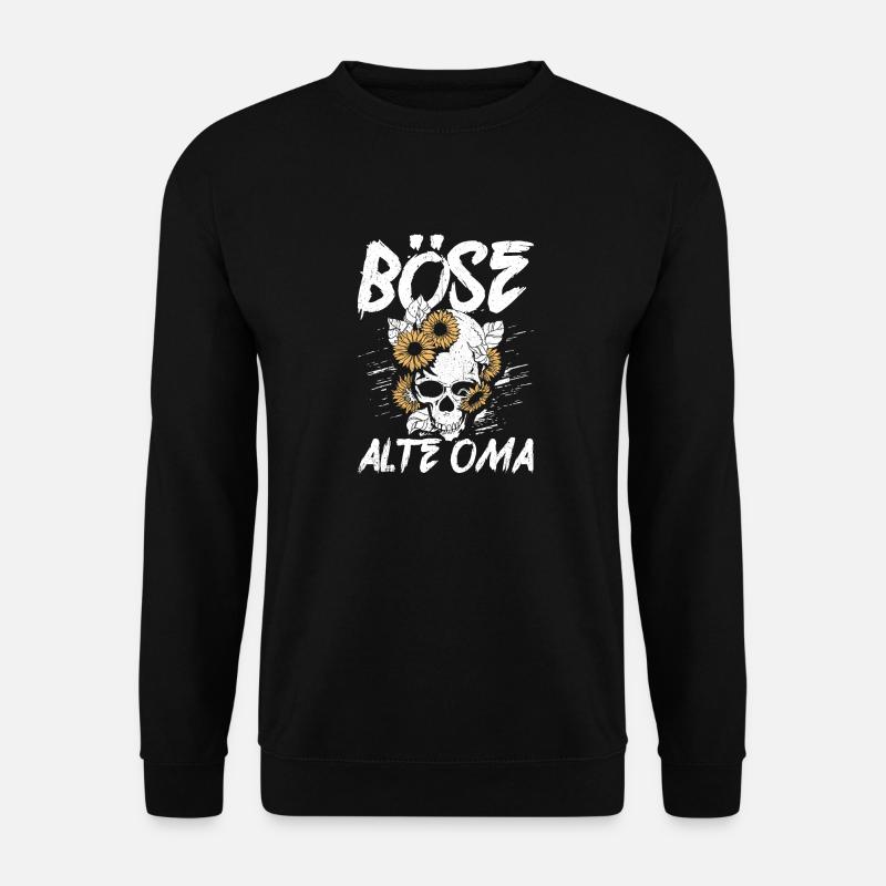 Böse Alte Oma - Totenkopf Alte Weiße Oma Vintage B - Unisex Pullover - Schwarz