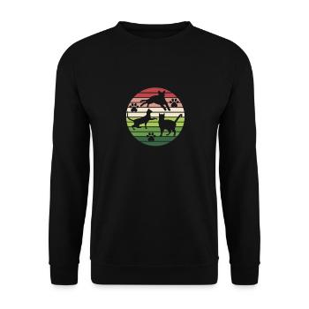 Katzen Katze - Unisex Pullover - Schwarz - Vorne - Alina (178cm) & Michal (187cm)