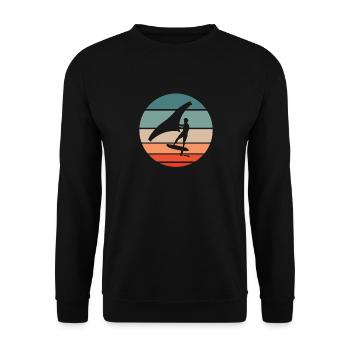 Wing Foiling Surf Surfing Surfer - Unisex Sweatshirt - black - Front - Alina (178cm) & Michal (187cm)