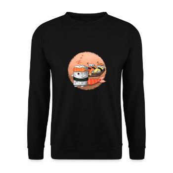 Sushi endormi - Sweat-shirt Unisexe - noir - Devant - Alina (178cm) & Michal (187cm)