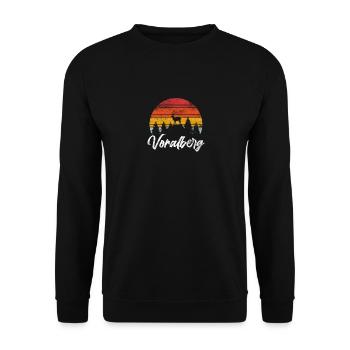 Voralberg Geschenk Vorarlberger Spruch - Unisex Pullover - Schwarz - Vorne - Alina (178cm) & Michal (187cm)