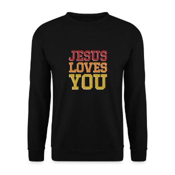 Jésus Loves You - Sweat-shirt Unisexe - noir - Devant - Alina (178cm) & Michal (187cm)