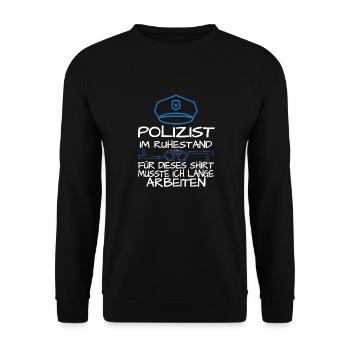 Policier à la retraite départ à la retraite - Sweat-shirt Unisexe - noir - Devant - Alina (178cm) & Michal (187cm)