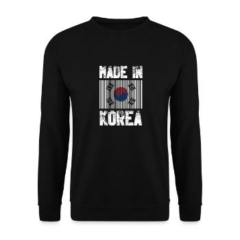Made in Korea - Sweat-shirt Unisexe - noir - Devant - Alina (178cm) & Michal (187cm)