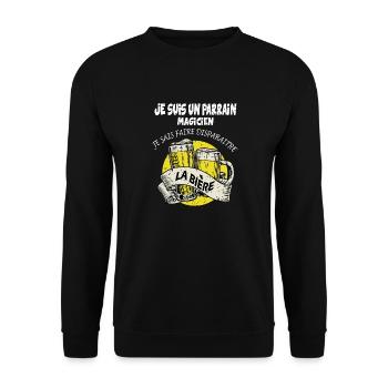 je suis un parrain magicien - Sweat-shirt Unisexe - noir - Devant - Alina (178cm) & Michal (187cm)