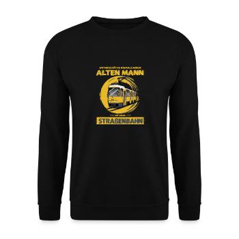Strassenbahn KT4D Tram Straßenbahn Geschenk - Unisex Pullover - Schwarz - Vorne - Alina (178cm) & Michal (187cm)