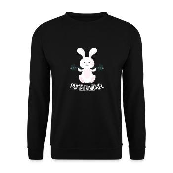 Pumpernickel Lapin Lapin Fitness Lève-croisé - Sweat-shirt Unisexe - noir - Devant - Alina (178cm) & Michal (187cm)