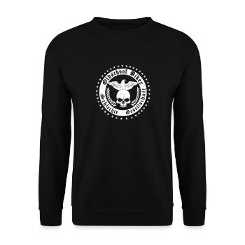 Old School Biker Schlechte Gesellschaft Bikershirt - Unisex Pullover - Schwarz - Vorne - Alina (178cm) & Michal (187cm)
