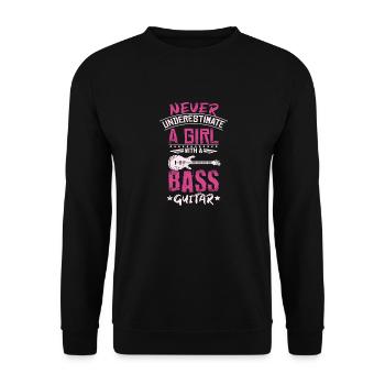 Bass Girl - Sweat-shirt Unisexe - noir - Devant - Alina (178cm) & Michal (187cm)