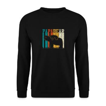 Papa Bär - Unisex Pullover - Schwarz - Vorne - Alina (178cm) & Michal (187cm)