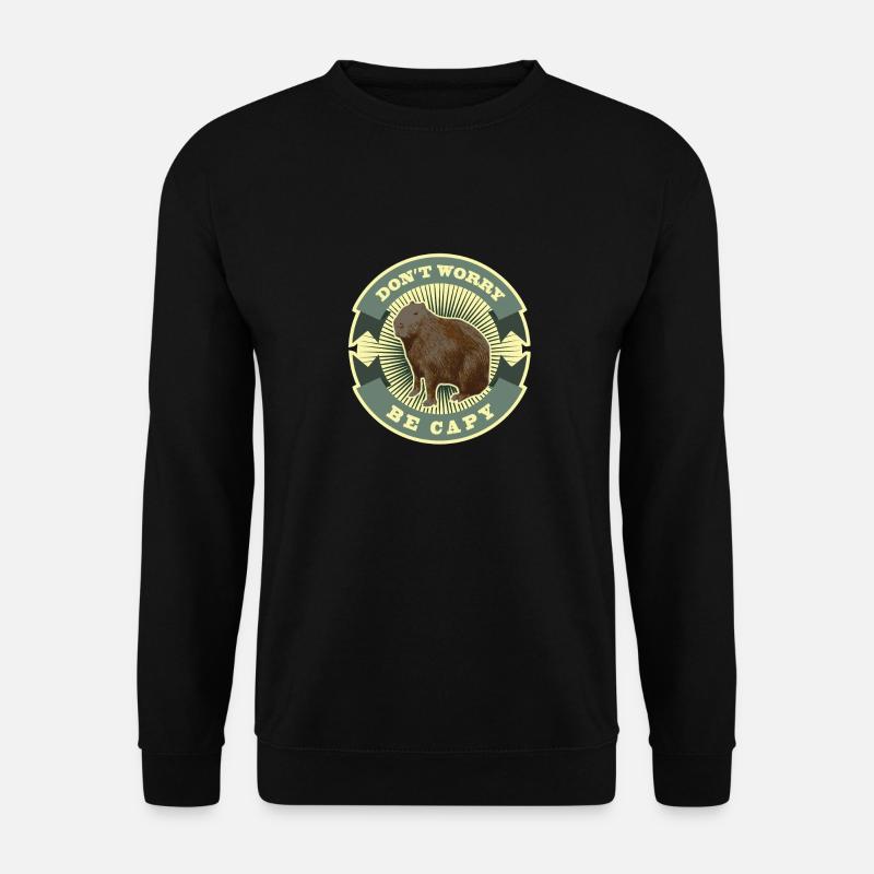Capybara Dont Worry - Unisex Pullover - Schwarz