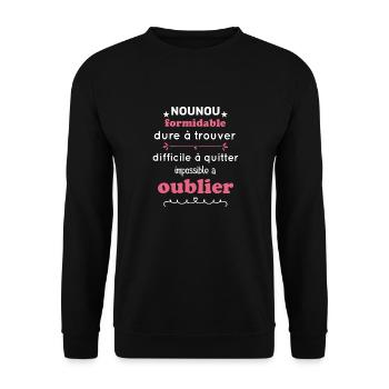 Nounou Formidable Dure à Trouver Nounou Cadeau - Sweat-shirt Unisexe - noir - Devant - Alina (178cm) & Michal (187cm)