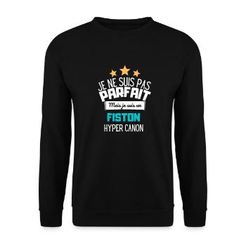 Cadeau fils Fiston - Sweat-shirt Unisexe - noir - Devant - Alina (178cm) & Michal (187cm)