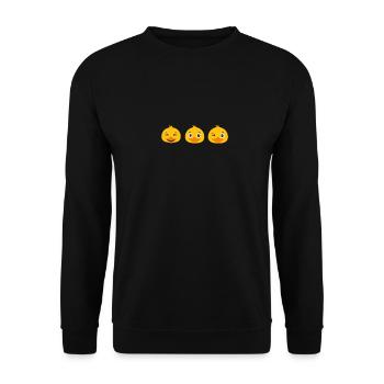 Gelbe Ente Duck Classic Erpel Comic Motiv - Unisex Pullover - Schwarz - Vorne - Alina (178cm) & Michal (187cm)