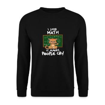 Cat Lover I Math Teacher I Love Math It Makes - Sweat-shirt Unisexe - noir - Devant - Alina (178cm) & Michal (187cm)