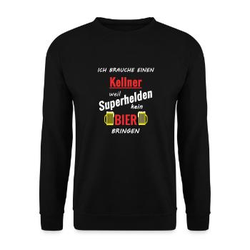 Cooler Spruch - Unisex Pullover - Schwarz - Vorne - Alina (178cm) & Michal (187cm)