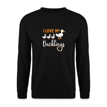I love my baby ducks ducks Mama Laufente - Unisex Sweatshirt - black - Front - Alina (178cm) & Michal (187cm)