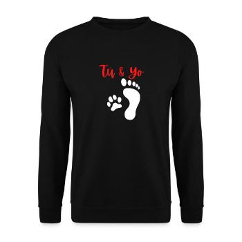 Chiens promener chiens Meilleur amis - Sweat-shirt Unisexe - noir - Devant - Alina (178cm) & Michal (187cm)