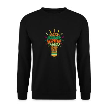 Teach Encourage Inspire Learn Grow - Unisex Sweatshirt - black - Front - Alina (178cm) & Michal (187cm)