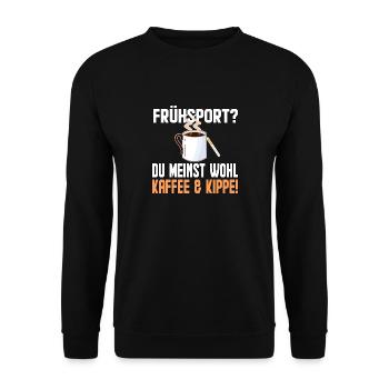 Kaffe und Kippe - Unisex Pullover - Schwarz - Vorne - Alina (178cm) & Michal (187cm)