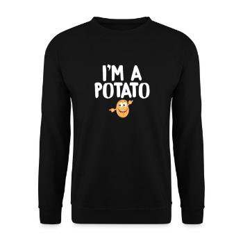 I'm A Potato - Unisex Sweatshirt - black - Front - Alina (178cm) & Michal (187cm)
