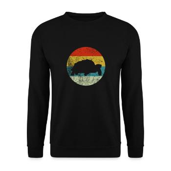 TORTOISE vintage - Unisex Sweatshirt - black - Front - Alina (178cm) & Michal (187cm)