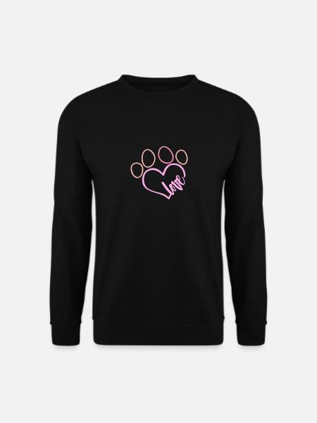 Pfote Herz - Unisex Pullover - Schwarz