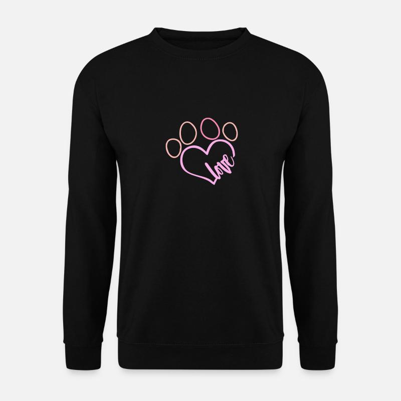 Pfote Herz - Unisex Pullover - Schwarz