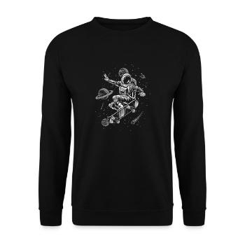Space Skate Astronaut on Skateboard Space Travel - Unisex Sweatshirt - black - Front - Alina (178cm) & Michal (187cm)
